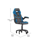 Silla de oficina para videojuegos Flash Furniture X10 estilo de carreras, para PC, ajustable, con brazos plegables y ruedas transparentes