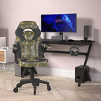 Silla de oficina para videojuegos Flash Furniture X10 estilo de carreras, para PC, ajustable, con brazos plegables y ruedas transparentes
