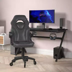 Silla de oficina para videojuegos Flash Furniture X10 estilo de carreras, para PC, ajustable, con brazos plegables y ruedas transparentes