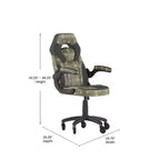 Silla de oficina para videojuegos Flash Furniture X10 estilo de carreras, para PC, ajustable, con brazos plegables y ruedas transparentes