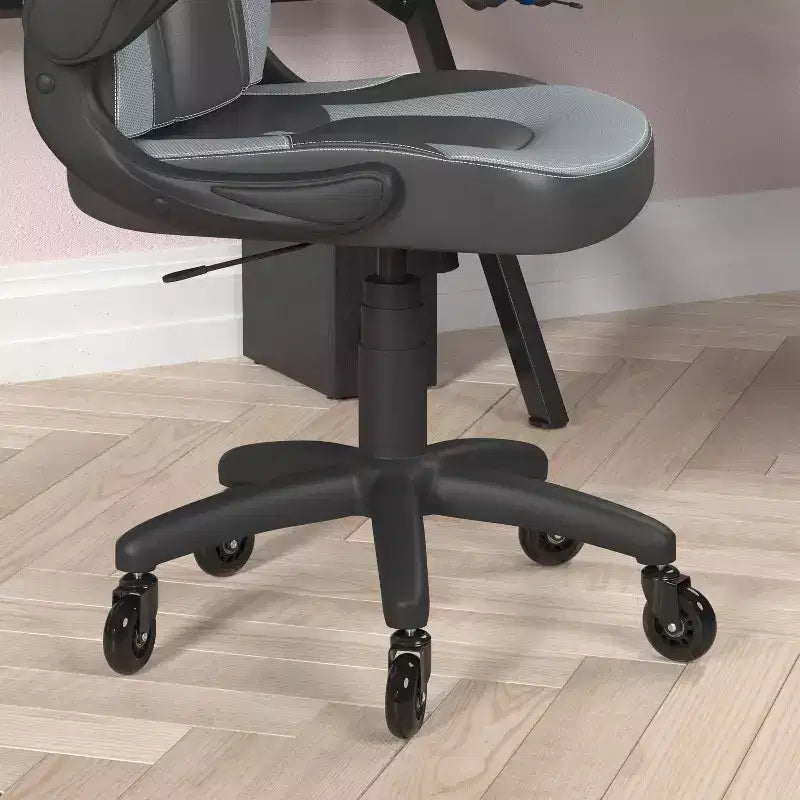 Silla de oficina para videojuegos Flash Furniture X10 estilo de carreras, para PC, ajustable, con brazos plegables y ruedas transparentes