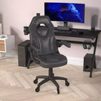 Silla de oficina para videojuegos Flash Furniture X10 estilo de carreras, para PC, ajustable, con brazos plegables y ruedas transparentes