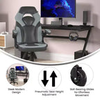 Silla de oficina para videojuegos Flash Furniture X10 estilo de carreras, para PC, ajustable, con brazos plegables y ruedas transparentes