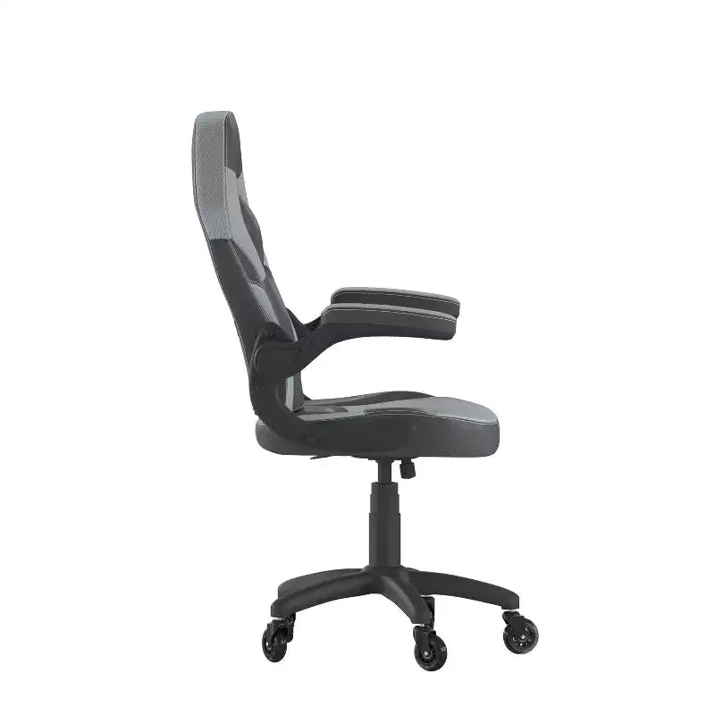 Silla de oficina para videojuegos Flash Furniture X10 estilo de carreras, para PC, ajustable, con brazos plegables y ruedas transparentes