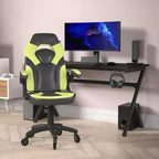 Silla de oficina para videojuegos Flash Furniture X10 estilo de carreras, para PC, ajustable, con brazos plegables y ruedas transparentes
