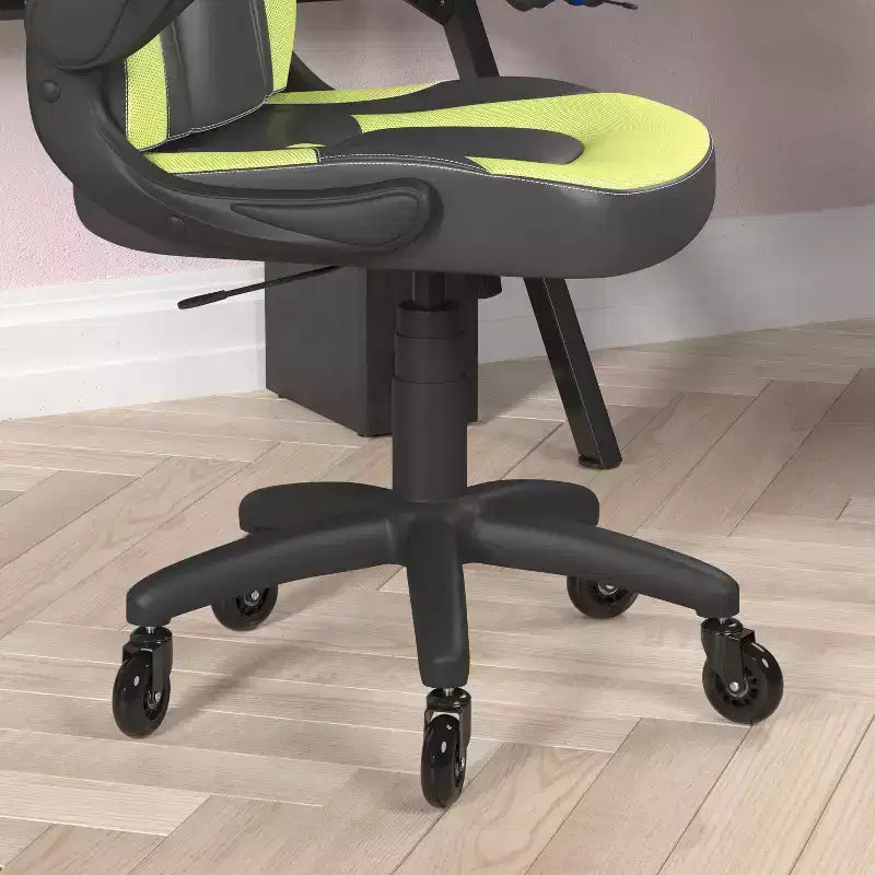 Silla de oficina para videojuegos Flash Furniture X10 estilo de carreras, para PC, ajustable, con brazos plegables y ruedas transparentes