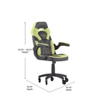 Silla de oficina para videojuegos Flash Furniture X10 estilo de carreras, para PC, ajustable, con brazos plegables y ruedas transparentes