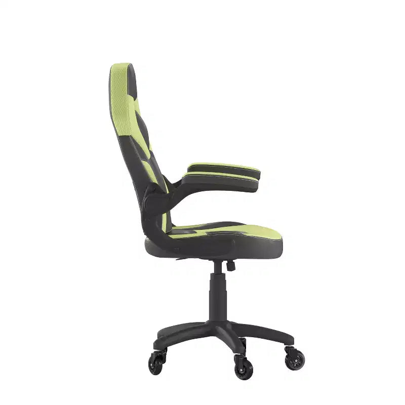 Silla de oficina para videojuegos Flash Furniture X10 estilo de carreras, para PC, ajustable, con brazos plegables y ruedas transparentes