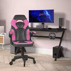 Silla de oficina para videojuegos Flash Furniture X10 estilo de carreras, para PC, ajustable, con brazos plegables y ruedas transparentes