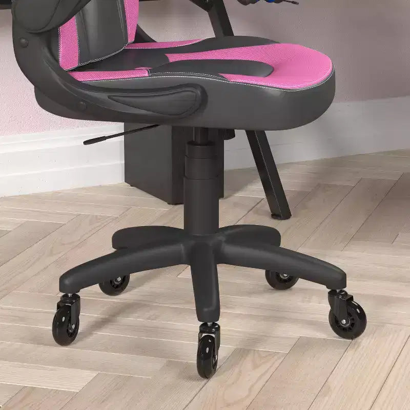 Silla de oficina para videojuegos Flash Furniture X10 estilo de carreras, para PC, ajustable, con brazos plegables y ruedas transparentes