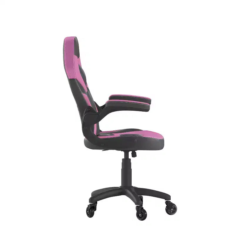 Silla de oficina para videojuegos Flash Furniture X10 estilo de carreras, para PC, ajustable, con brazos plegables y ruedas transparentes