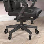 Silla de juego Flash Furniture X40 Silla de ordenador de carreras con respaldo/reposabrazos totalmente reclinables y ruedas transparentes, reposapiés deslizable
