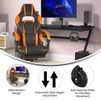 Silla de juego Flash Furniture X40 Silla de ordenador de carreras con respaldo/reposabrazos totalmente reclinables y ruedas transparentes, reposapiés deslizable
