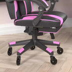 Silla de juego Flash Furniture X40 Silla de ordenador de carreras con respaldo/reposabrazos totalmente reclinables y ruedas transparentes, reposapiés deslizable