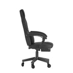 Silla de juego Flash Furniture X40 Silla de ordenador de carreras con respaldo/reposabrazos totalmente reclinables y ruedas transparentes, reposapiés deslizable
