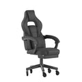 Silla de juego Flash Furniture X40 Silla de ordenador de carreras con respaldo/reposabrazos totalmente reclinables y ruedas transparentes, reposapiés deslizable