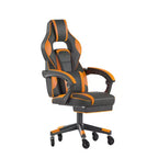 Silla de juego Flash Furniture X40 Silla de ordenador de carreras con respaldo/reposabrazos totalmente reclinables y ruedas transparentes, reposapiés deslizable
