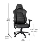 Flash Furniture Falco Silla ergonómica alta ajustable para videojuegos con reposabrazos 4D, almohada reposacabezas y soporte lumbar ajustable