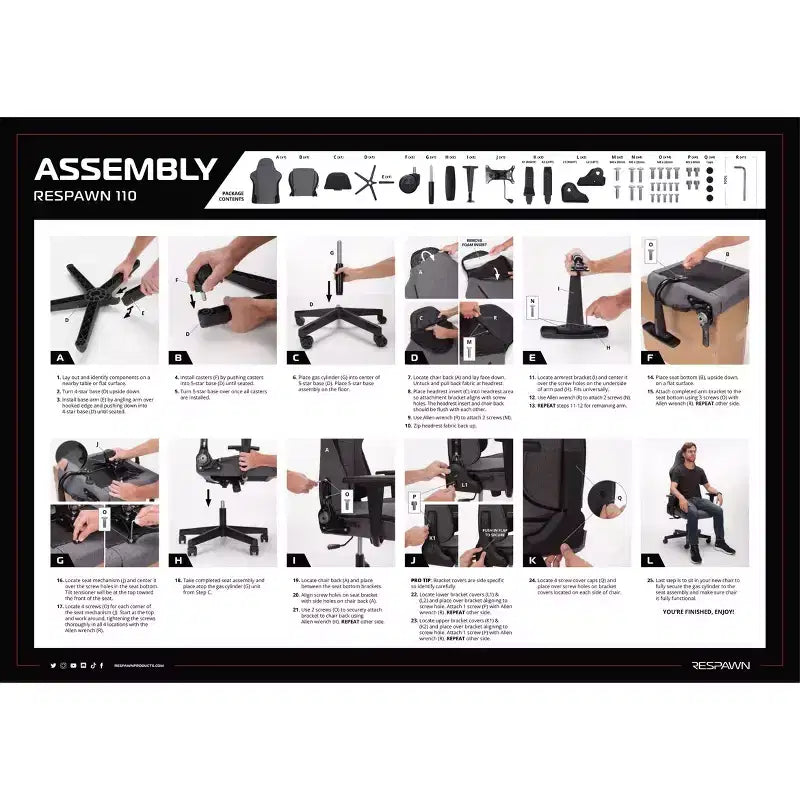 Silla de juego ergonómica RESPAWN 110