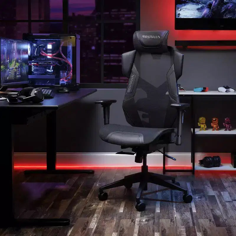 Silla de juego RESPAWN Flexx Mesh con soporte lumbar y reposacabezas ajustable