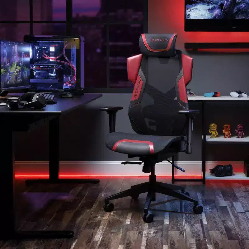 Silla de juego RESPAWN Flexx Mesh con soporte lumbar y reposacabezas ajustable