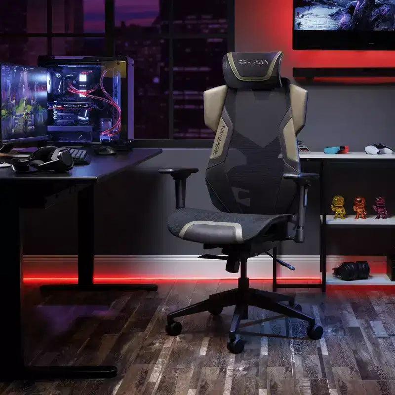 Silla de juego RESPAWN Flexx Mesh con soporte lumbar y reposacabezas ajustable