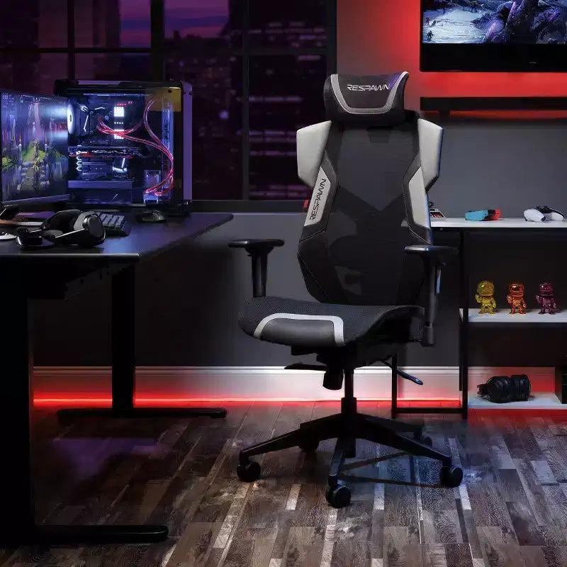 Silla de juego RESPAWN Flexx Mesh con soporte lumbar y reposacabezas ajustable