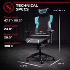 Silla de juego RESPAWN Flexx Mesh con soporte lumbar y reposacabezas ajustable