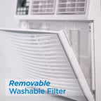 Aires acondicionados de ventana BLACK+DECKER, de 5,000 a 14,000 BTU, enfrían habitaciones de hasta 65 m², con controles remotos o manuales, múltiples velocidades de enfriamiento