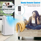 Costway Aire Acondicionado Portátil de Doble Manguera 8000 BTU (11,500 BTU ASHRAE) Unidad de CA 3 en 1 con Control Remoto