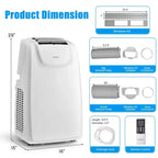 Costway Aire Acondicionado Portátil de Doble Manguera 8000 BTU (11,500 BTU ASHRAE) Unidad de CA 3 en 1 con Control Remoto