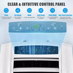 Costway Aire Acondicionado Portátil de Doble Manguera 8000 BTU (11,500 BTU ASHRAE) Unidad de CA 3 en 1 con Control Remoto