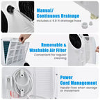 Costway Aire Acondicionado Portátil de Doble Manguera 8000 BTU (11,500 BTU ASHRAE) Unidad de CA 3 en 1 con Control Remoto