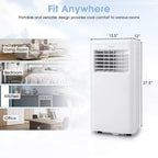 Costway 6000 BTU (10000 BTU ASHRAE) Aire Acondicionado Portátil 3 en 1 con Refrigeración, Deshumidificador, Ventilador y Modo Nocturno