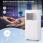Costway 6000 BTU (10000 BTU ASHRAE) Aire Acondicionado Portátil 3 en 1 con Refrigeración, Deshumidificador, Ventilador y Modo Nocturno
