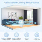 Costway 6000 BTU (10000 BTU ASHRAE) Aire Acondicionado Portátil 3 en 1 con Refrigeración, Deshumidificador, Ventilador y Modo Nocturno