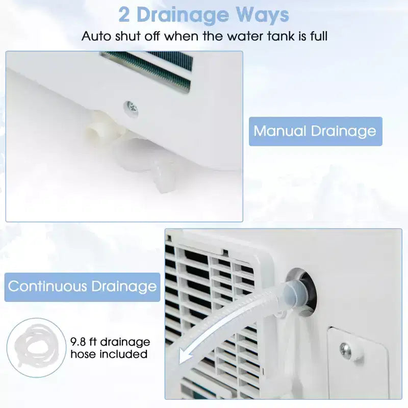 Costway 6000 BTU (10000 BTU ASHRAE) Aire Acondicionado Portátil 3 en 1 con Refrigeración, Deshumidificador, Ventilador y Modo Nocturno