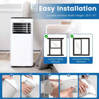 Acondicionador de Aire Portátil Costway 5000 BTU (8000 BTU ASHRAE) Unidad de CA 4 en 1 con Ventilador Frío Deshumidificador Modo Sueño