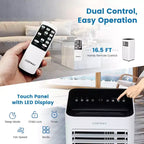 Acondicionador de Aire Portátil Costway 5000 BTU (8000 BTU ASHRAE) Unidad de CA 4 en 1 con Ventilador Frío Deshumidificador Modo Sueño