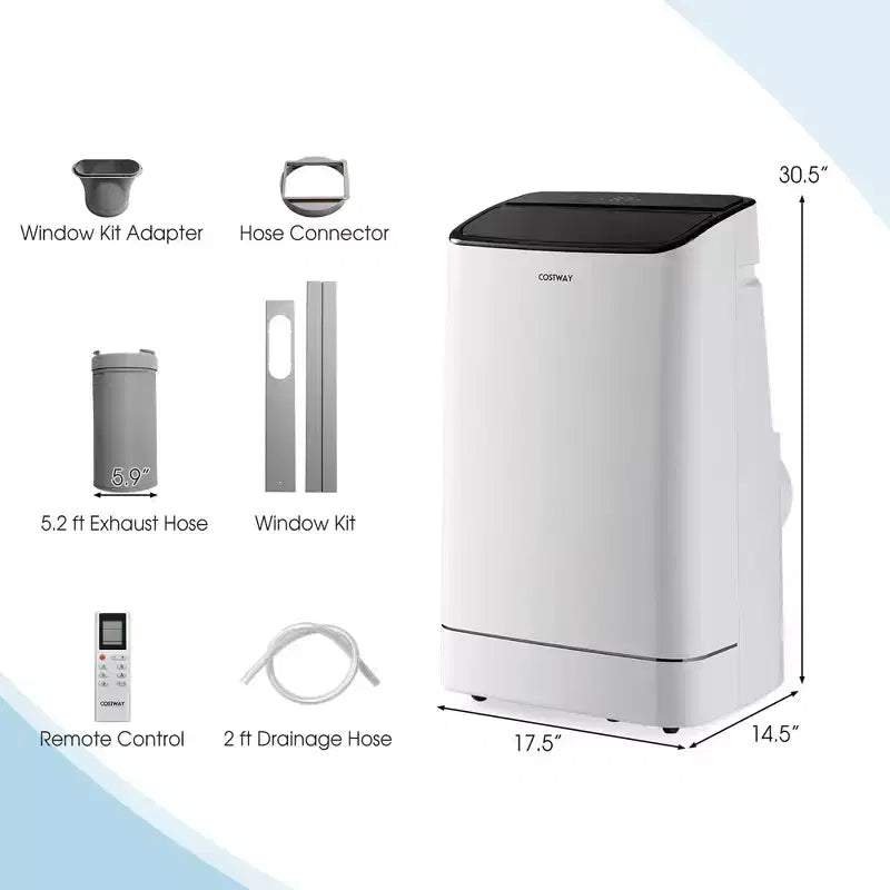 Costway Aire Acondicionado Portátil 15000 BTU con Control Remoto APP Frío Ventilador Calor Deshumidificador