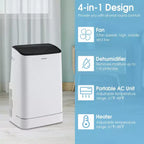 Costway Aire Acondicionado Portátil 15000 BTU con Control Remoto APP Frío Ventilador Calor Deshumidificador