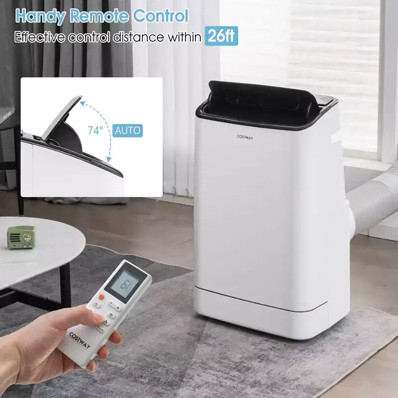 Costway Aire Acondicionado Portátil 15000 BTU con Control Remoto APP Frío Ventilador Calor Deshumidificador