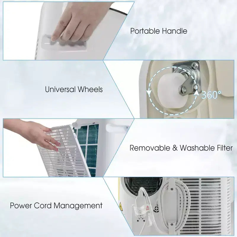 Costway Aire Acondicionado Portátil 15000 BTU con Control Remoto APP Frío Ventilador Calor Deshumidificador