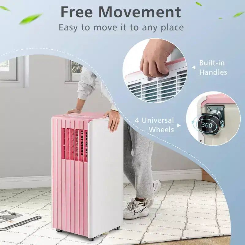 Aire Acondicionado Portátil Costway 7100 BTU (10000 BTU ASHARE) Unidad de CA 3 en 1 con Enfriamiento, Deshumidificación, Ventilador y Modo Noche