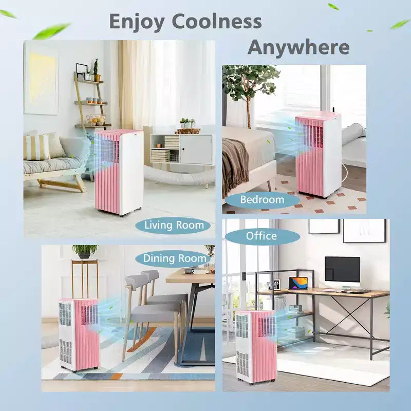 Aire Acondicionado Portátil Costway 7100 BTU (10000 BTU ASHARE) Unidad de CA 3 en 1 con Enfriamiento, Deshumidificación, Ventilador y Modo Noche