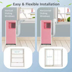 Aire Acondicionado Portátil Costway 7100 BTU (10000 BTU ASHARE) Unidad de CA 3 en 1 con Enfriamiento, Deshumidificación, Ventilador y Modo Noche
