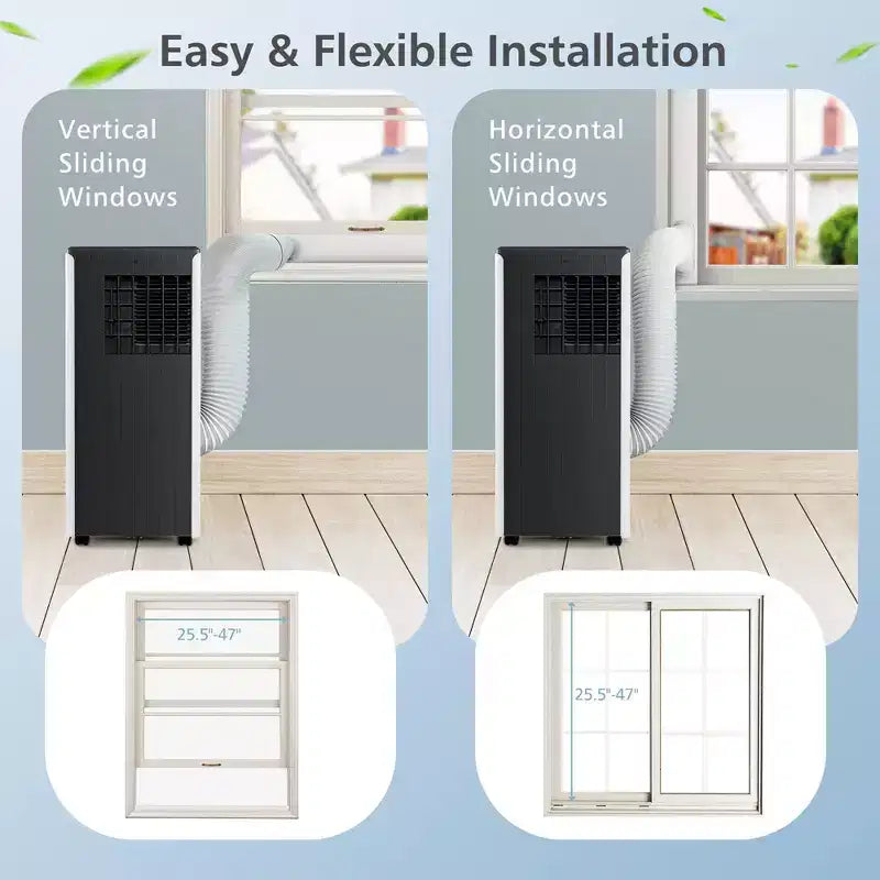 Aire Acondicionado Portátil Costway 7100 BTU (10000 BTU ASHARE) Unidad de CA 3 en 1 con Enfriamiento, Deshumidificación, Ventilador y Modo Noche