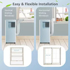 Aire Acondicionado Portátil Costway 7100 BTU (10000 BTU ASHARE) Unidad de CA 3 en 1 con Enfriamiento, Deshumidificación, Ventilador y Modo Noche