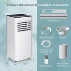 Costway Aire Acondicionado Portátil de 10000 BTU 3 en 1 Enfriador de Aire con Ventilador Deshumidificador Modo Sueño