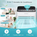 Costway Aire Acondicionado Portátil de 10000 BTU 3 en 1 Enfriador de Aire con Ventilador Deshumidificador Modo Sueño
